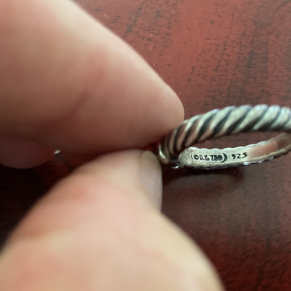 David Yurman .925/18K White Gold Diamond Cable Band Ring size 7 - Picture 3 of 4